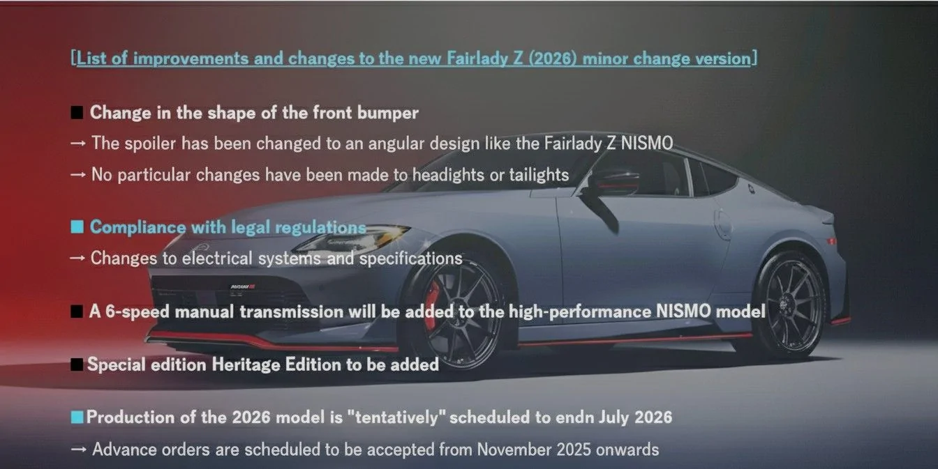 2027 Z (2026 JDM Info) Manual NISMO and Small Facelift | 2023+