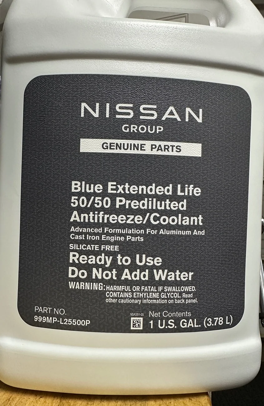 Antifreeze coolant brand? | 2023+ Nissan Z Forum, Community, Owners ...