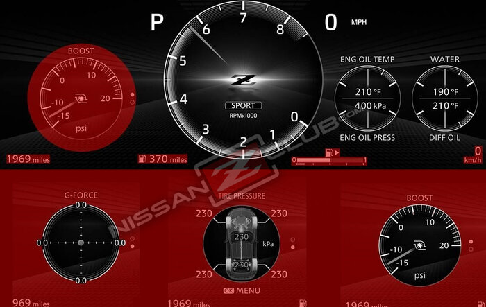 A Look at Nissan Z Gauges & Displays Graphics