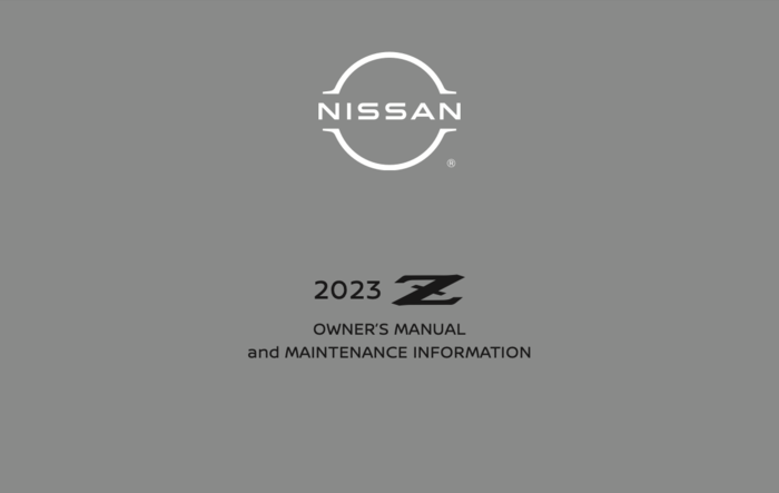 2023 Nissan Z Owners Manual PDF