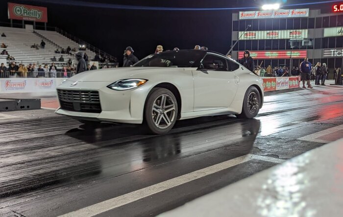 Stock Z on a Tire at the Drag Strip!!!