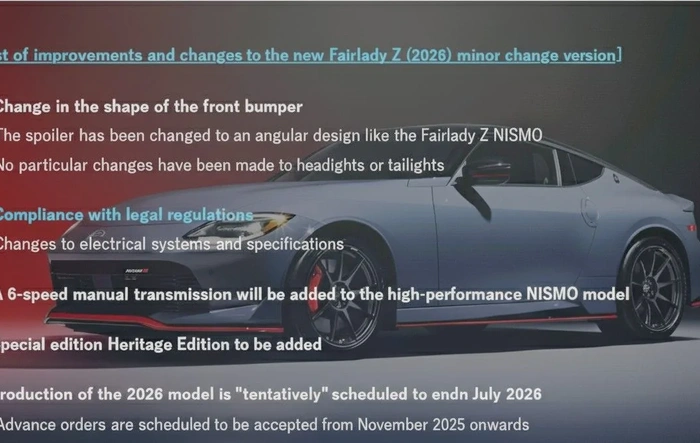 2027  Z  (2026 JDM Info)  Manual NISMO and Small Facelift